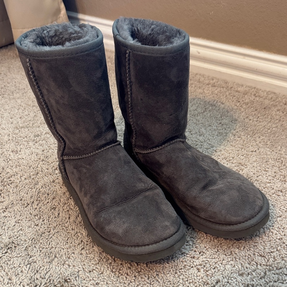 UGG Classic II Shearling Lined Short Dark Gray Boots